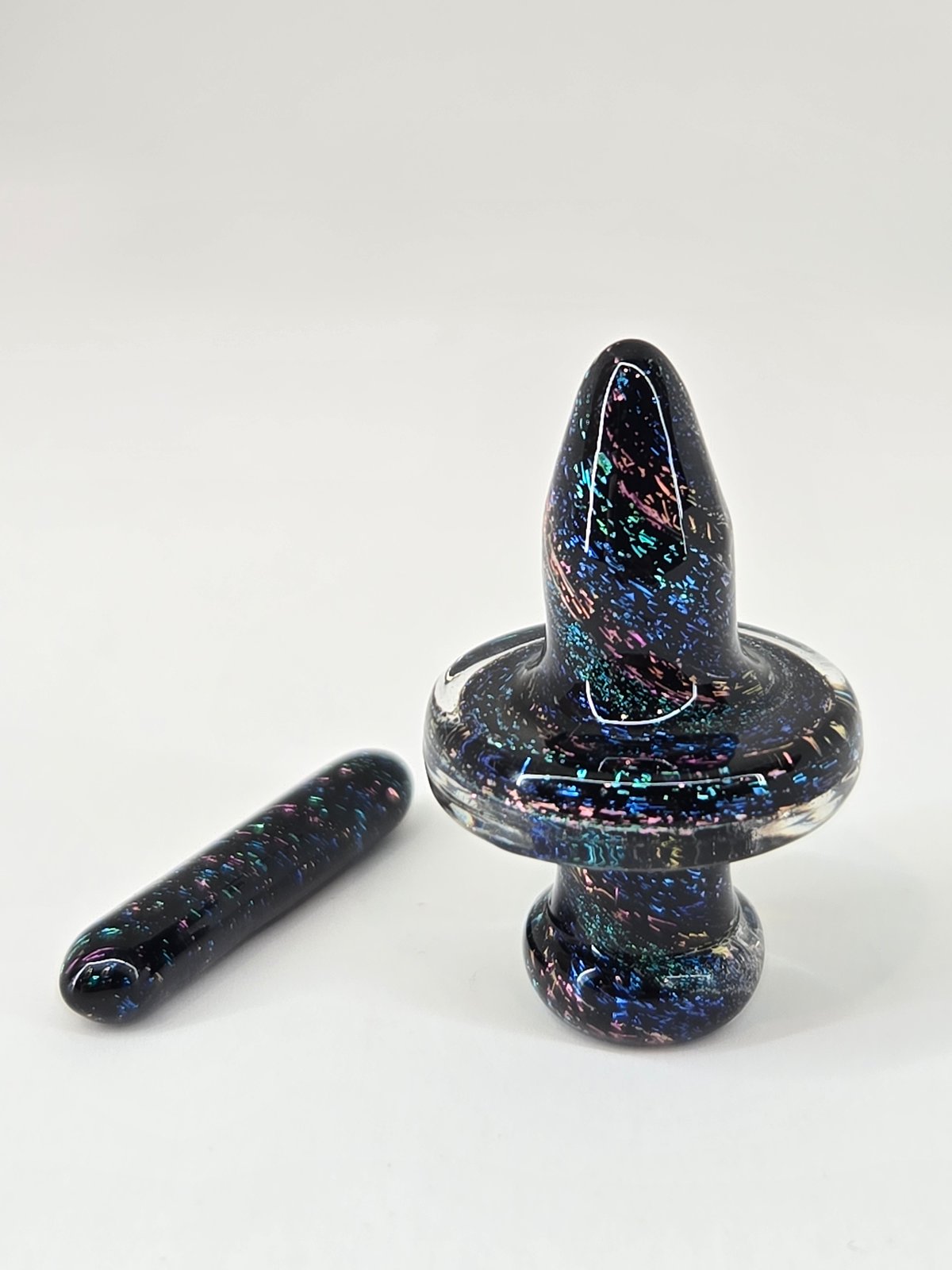 16mm Victory Glassworks "Aurora" Dichro Boro Apex Cap & Matching Pillar