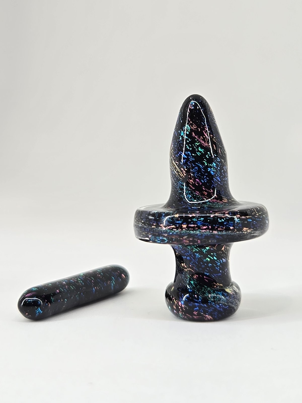 16mm Victory Glassworks "Aurora" Dichro Boro Apex Cap & Matching Pillar