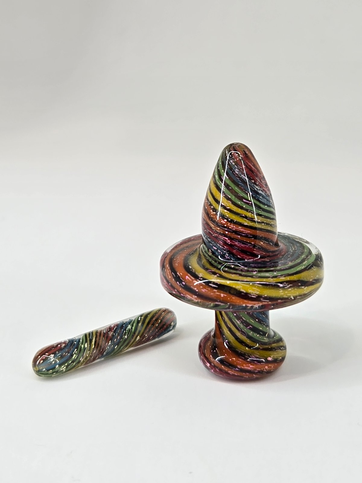 20mm Victory Glassworks "Lite Brite" Dichro Boro Apex Cap & Matching Pillar