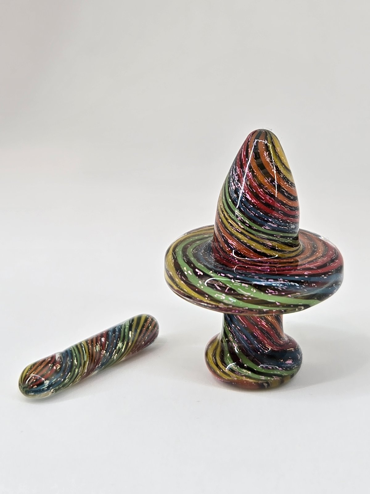 20mm Victory Glassworks "Lite Brite" Dichro Boro Apex Cap & Matching Pillar
