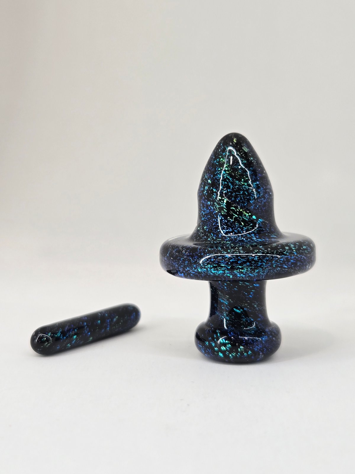 20mm Victory Glassworks "Magic Ember" Dichro Boro Apex Cap & Matching Pillar