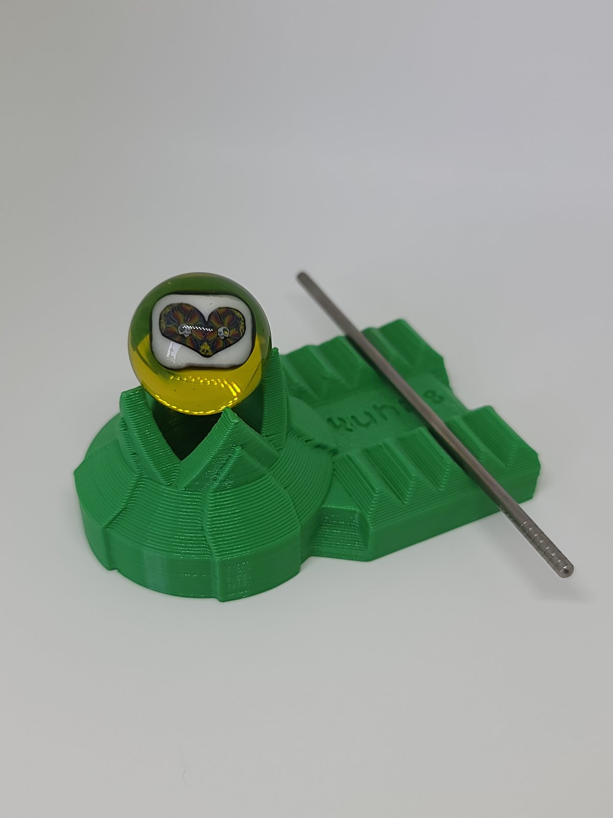 Green Kuhns Weighted Carb Cap & Dabber Stand