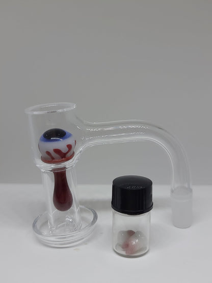 Eyeball Valve w/Bloody Teeth Terp Pearl Set & 10mm 90° Victory Glassworks Classic Slurper
