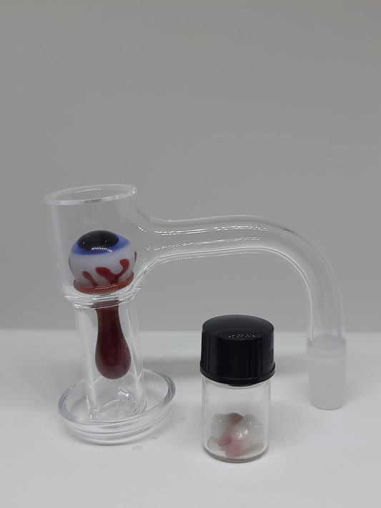 Eyeball Valve w/Bloody Teeth Terp Pearl Set & 10mm 90° Victory Glassworks Classic Slurper