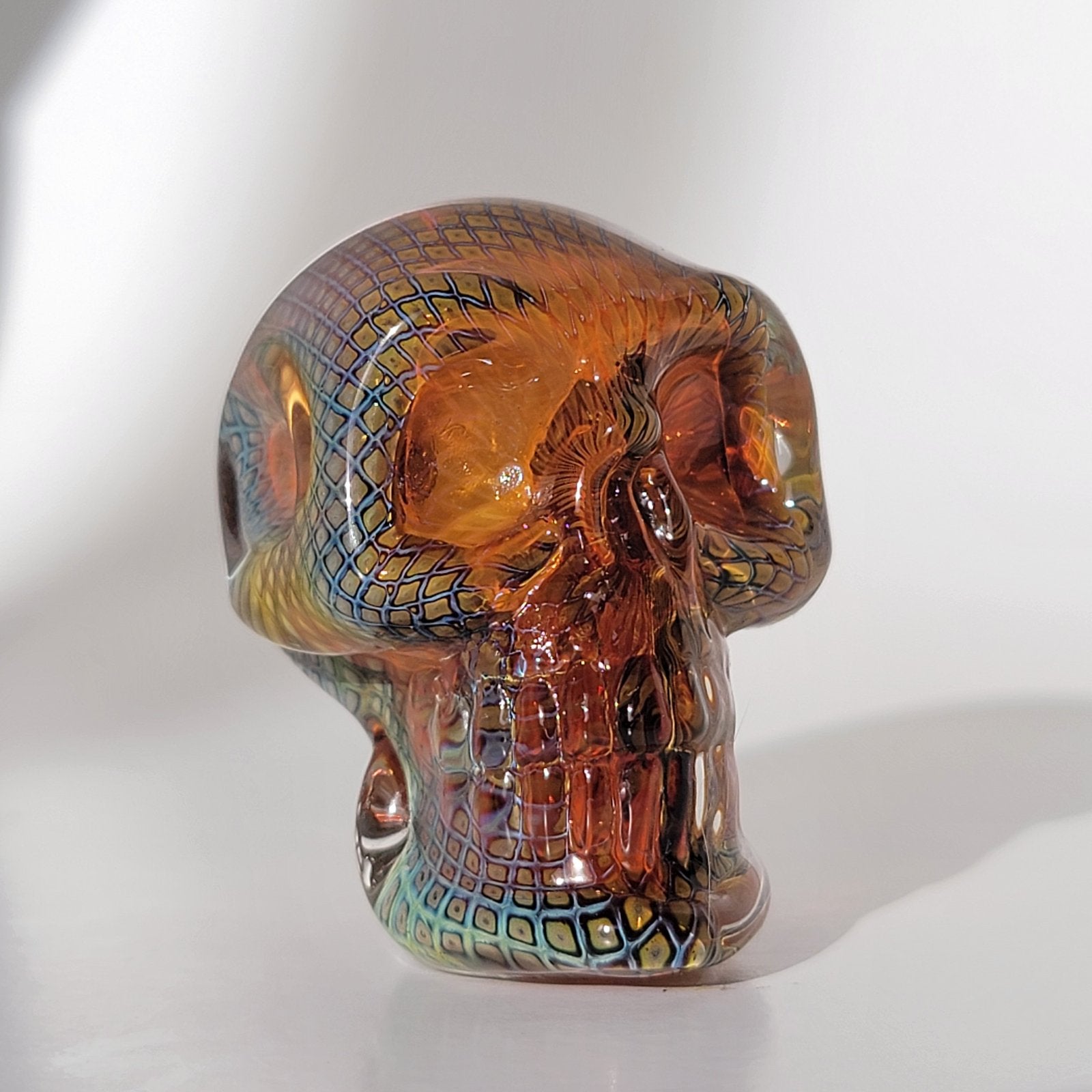 Elevator Glass Box Fume Skull Pendant 