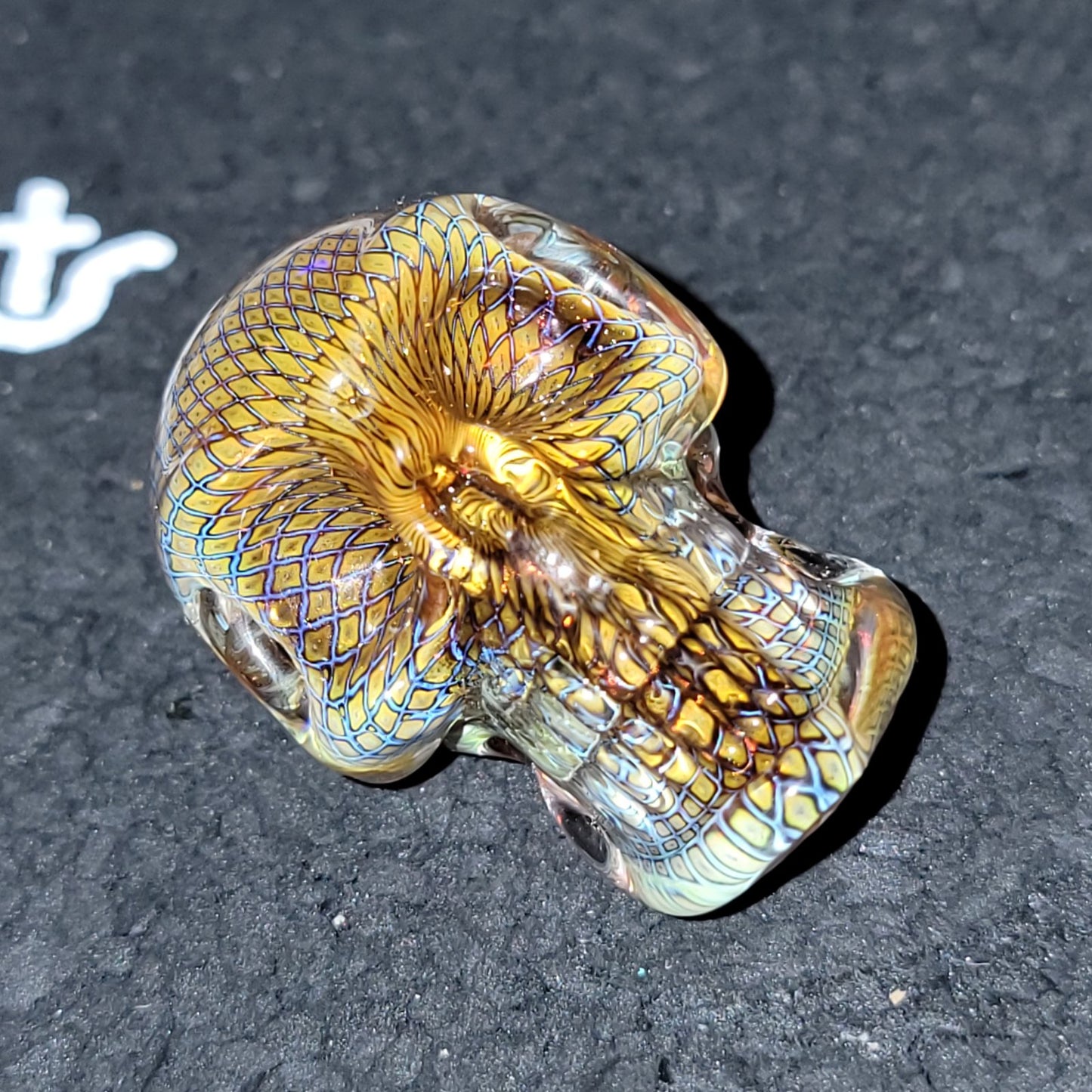 Elevator Glass Box Fume Skull Pendant 